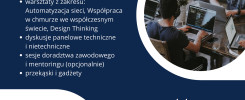 Dzień Otwarty Cisco. Wydarzenie odbędzie się 8 grudnia 2022. Kluczowe obiekty: logo Cisco, QR kod, kalendarz.