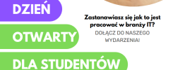 Dzień Otwarty Cisco dla studentów, 25/05/2022. Kontekst: wydarzenie branżowe IT. Kluczowe obiekty: logo Cisco, QR kod.