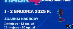Hack4Defence, 1-2 grudnia 2025. Nagrody: 12, 10, 8 tys. zł. Zgłoszenia: hackathon.tu.kielce.pl.