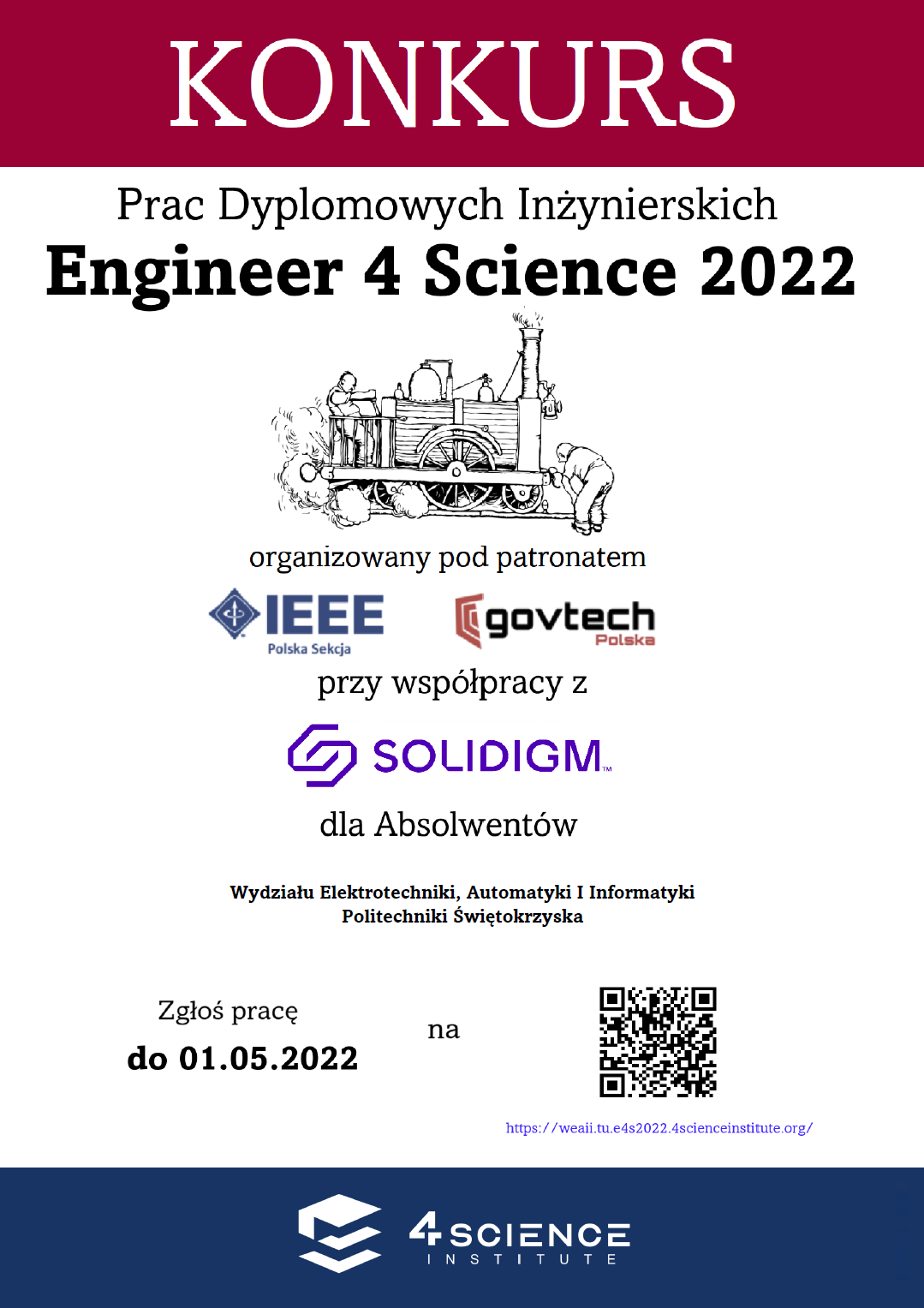 Konkurs prac dyplomowych "Engineer 4 Science 2022" organizowany pod patronatem IEEE i Govtech.