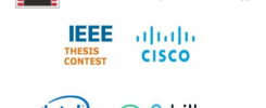 Logotypy Politechniki Świętokrzyskiej, IEEE, Cisco, Intel i Billon. Kontekst: wydarzenie naukowe lub technologiczne.
